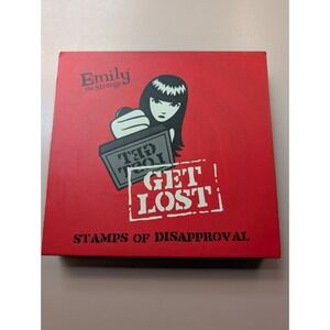 EMILY THE STRANGE Stamps of Disapproval Rubber Stamp Kit New 2006 Lot Ink Cards